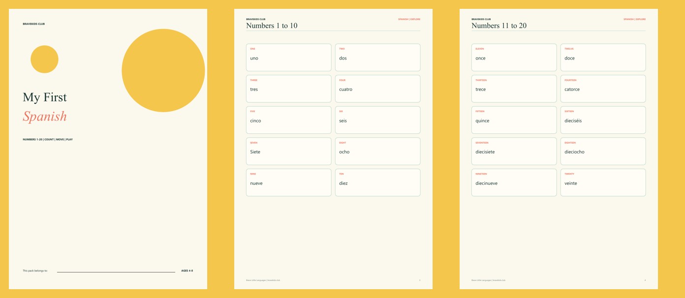 Spanish Numbers and Play Activity Pack