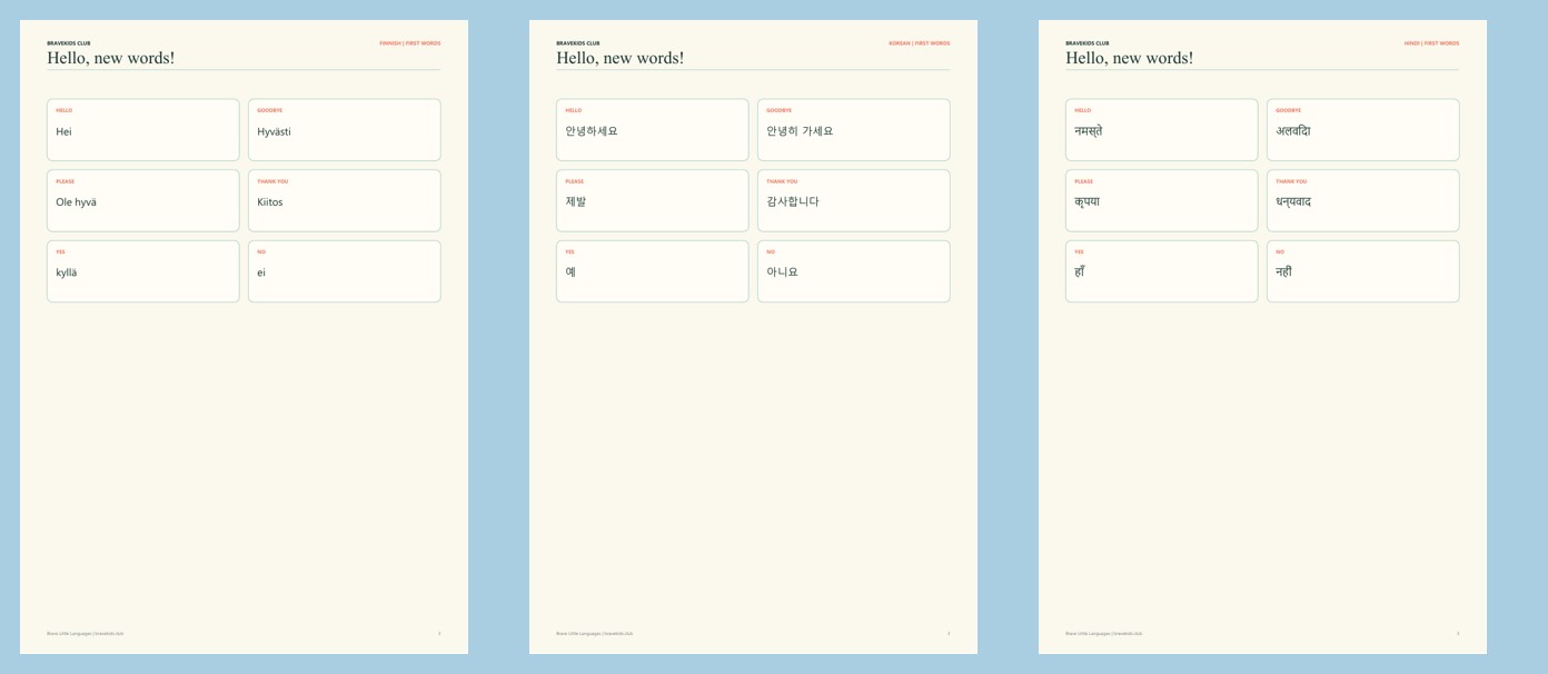 20-Language Travel Words Library